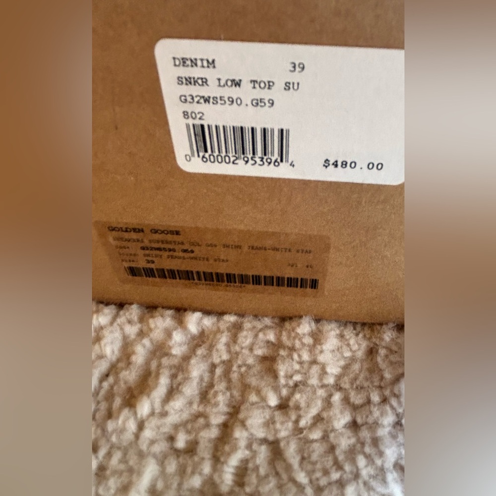 Golden Goose Superstar Denim/silver/peach with leopard laces. Size 39 - Picture 11 of 11